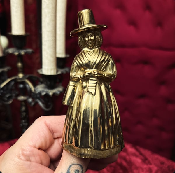 Image of Antique Brass Welsh Lady Tea Bell
