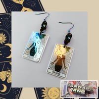 Image 1 of Rainbow Metallic 'The Star' Tarot Card Earrings