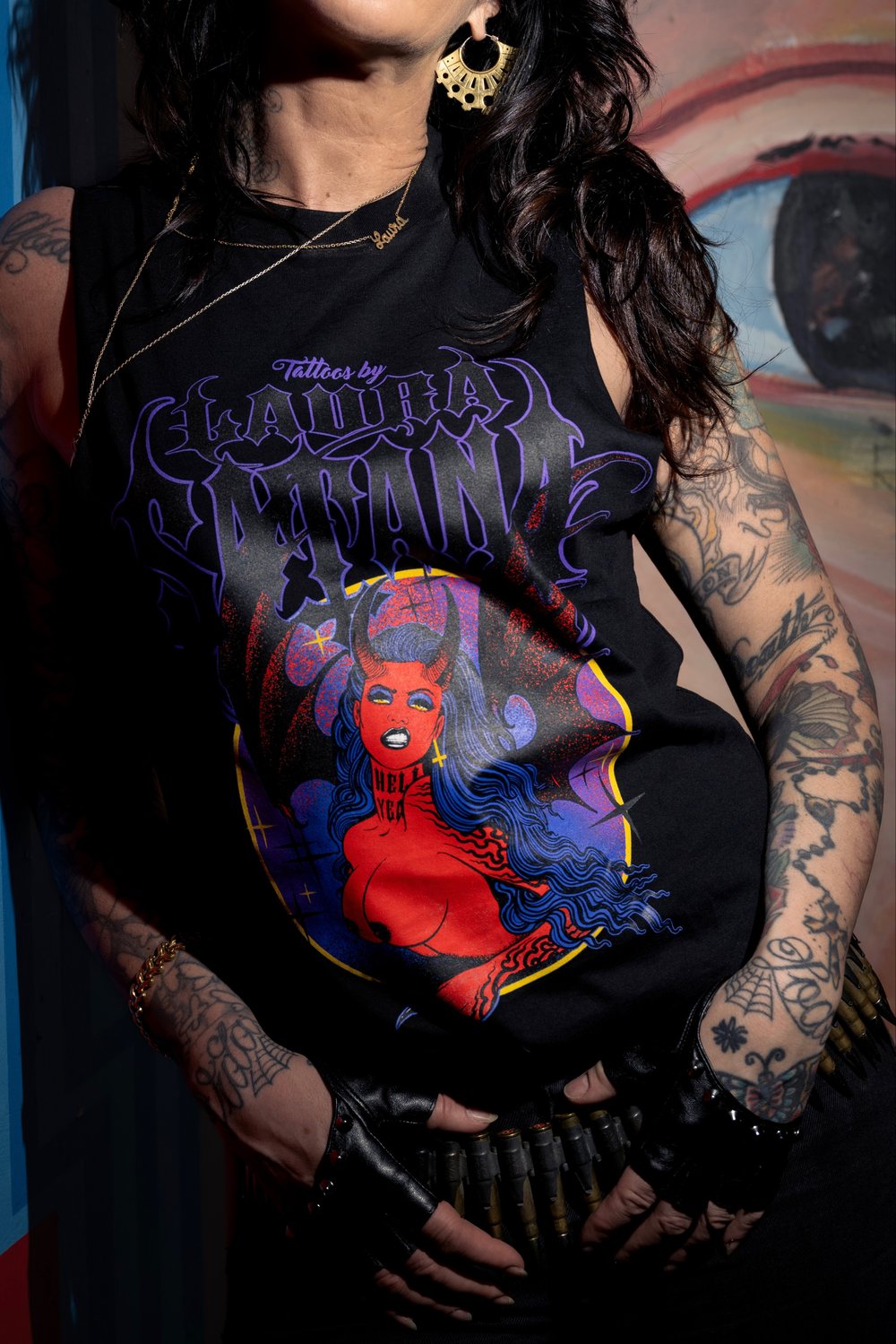 Tattoos by Laura SATANA Serigraphy t shirt 