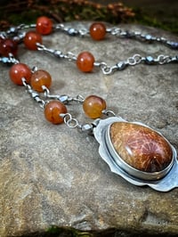 Image 4 of Fossilized Coral and Carnelian Necklace