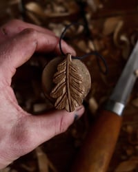 Image 3 of Oak wood leaf Pendant
