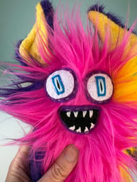 Image 7 of Weighted Small Happy Monster Embroidered
