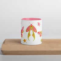 Image 2 of Warm palette Butterflies and Moths Mug with Color Inside, Cute Bug mug, Cute Insect mug 