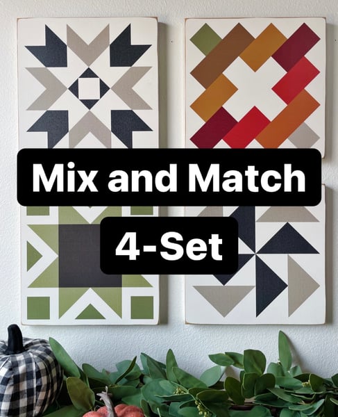 Image of Mix and Match 4 Set - Autumn Harvest Barn Quilts
