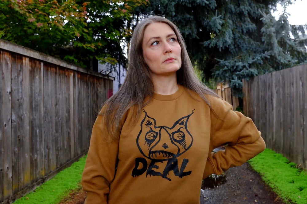 Image of Zombie Dog Premium Crew Neck - Camel **2 larges left**