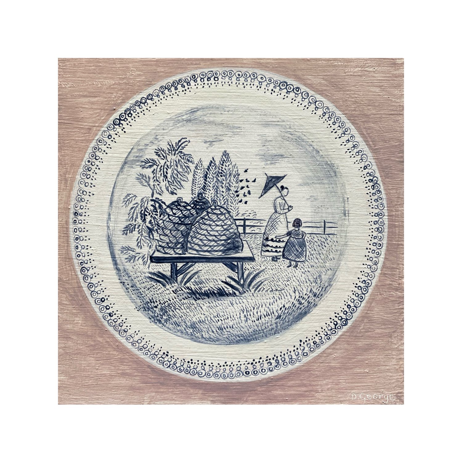 Image of Beehive miniature plate Giclee print