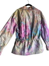 Image 3 of XS Cotton Twill Utility Jacket in Pastel Watercolor Ice Dye