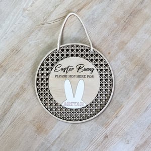 Image of Rattan Easter Bunny Door Hanger