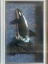 Image 3 of “From Beneath the Waves”, Leather Sculpture in Shadowbox Frame