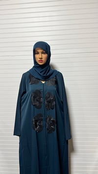 Image 4 of 3D flower Open Abaya 