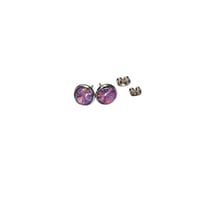 Image 2 of Purple Starburst-Abstract Art Earrings