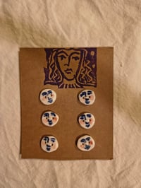 Image 4 of Blue face buttons set of 6  1.4cm diameter 
