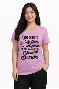 Image 1 of V-Neck “This princess wears scrubs” Tee