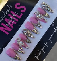 Pink bling out Claws