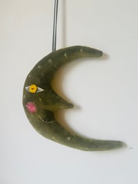 Image 2 of Olive Velvet Crescent Velvet  Moon 