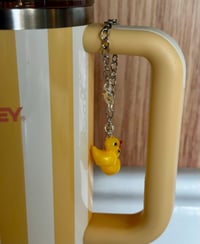 Image 1 of Rubber Ducky Tumbler Handle Charm – Cute Yellow Duck Cup Accessory