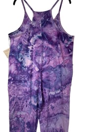 Image 6 of S/M Cotton Blend Knit Pocket Jumpsuit in Purple Haze Ice Dye