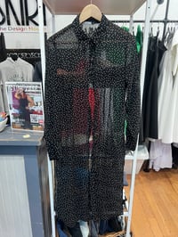 Image 1 of ASOS polka dot sheer long slit sides 