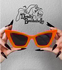Deadly Bombshell- Opaque Orange Cat Eye Sunglasses 