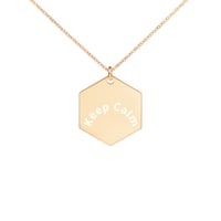 Engraved Silver Hexagon Necklace