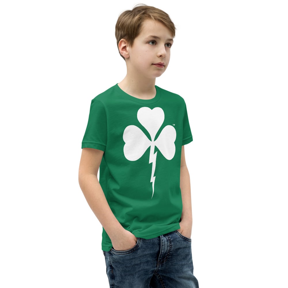 Image of Shamrock Lightning Bolt Youth Boys Green T-Shirt