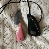 Image 1 of Pink G-10 Neck Knife With Sheath