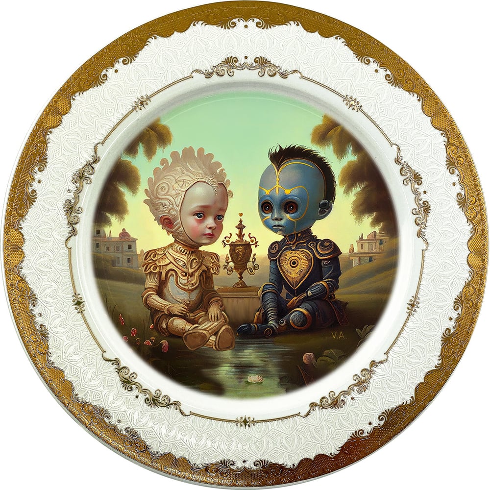 Image of Robot Couple 2 - Fine China Plate