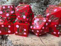 Image 5 of Handmade Mushroom Dice Set | Set 3 Green Ink