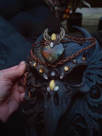 Image 6 of Adorned crow skull on filigree 