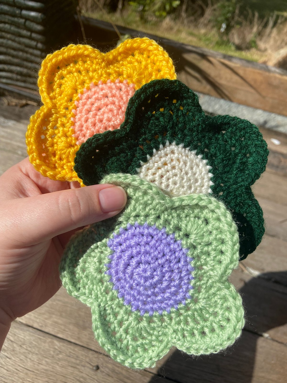 Image of Crochet Flower Coasters