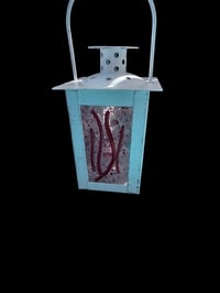 Image 2 of Mini Fused Glass & Metal Lantern – 3" Tall x 3" Wide