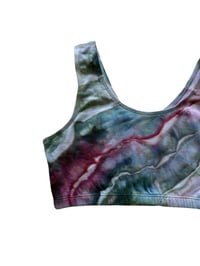 Image 3 of M (36) Cotton-Blend Tank Bralette in Earthy Geode Ice Dye