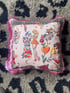 pink Pinup Girl with leopard print Cushion cover Image 3
