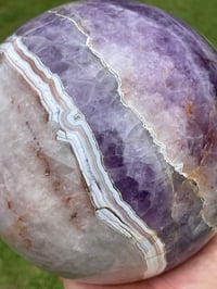 Image 10 of Large Amethyst With Mexican Lace Agate Sphere Statement Piece #449