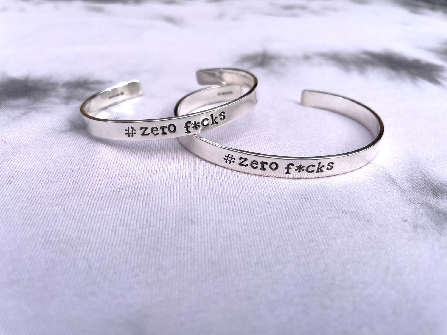 Image of #zero fucks Sterling Silver Handmade Cuff Bracelet 925