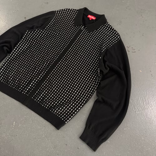 Image of SS18 Supreme Dashes Zip Up Knit Longsleeve Polo, size large