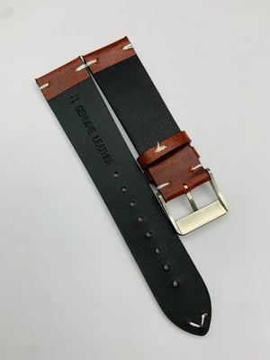 Image of 22mm Heavy duty vintage style leather strap,Genuine Fortis S/S buckle(FT-01)