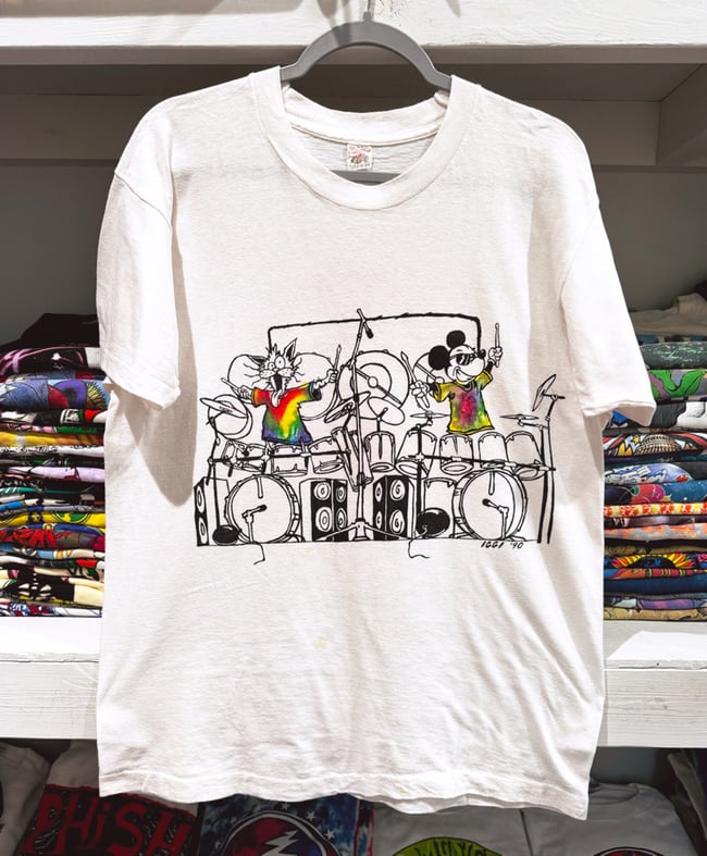 Grateful Dead 1990 Mickey Band Lot T-Shirt - Fits L