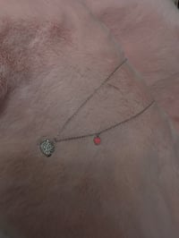 Image 1 of Pink heart k necklace 