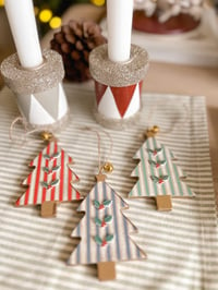 Image 1 of SALE! Wooden Tree Decorations ( Set of 3 )