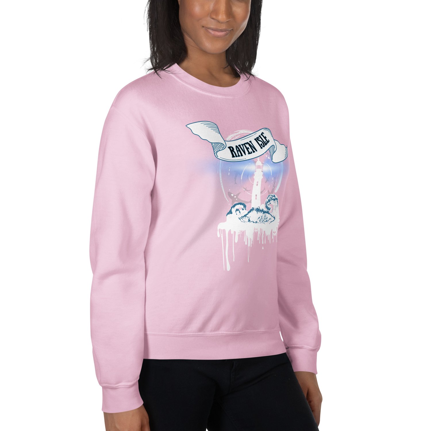 Image of Officially licensed does it hurt Raven Isle white Unisex Sweatshirt
