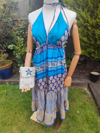 Image 8 of Woodstock cross body /passport bag - Cream with pink and turquoise star