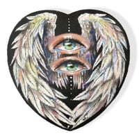 Image 1 of “KEEP TOUR ANGELS CLOSE” ORIGINAL PAINTING BY NIKITA ROSALIND 10”x10” 