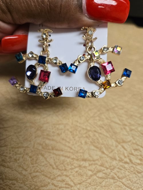 Image of Colorful CC Dangle Earrings