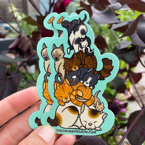 Image of Pile O' Cats Sticker (2pk)