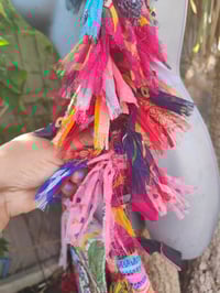 Image 6 of FRILL body cross Sari bag with ruffle -large detachable strap- Hamsa Hand 2