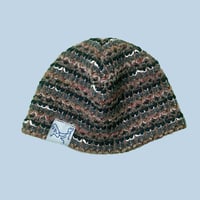 Image 1 of NAVY AND PEACH KNIT BEANIE