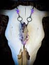 Purple Titanium Quartz - Mink Skull Necklace