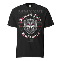 Image 1 of Gothic Wolf Unisex Garment-Dyed T-shirt (Black)