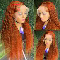 Image 6 of Deep Wave Ginger Lace Front Wig – HD 13x4/13x6, 200% Density